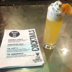 Never Say Die - First page of cocktail list and the Eazy-E