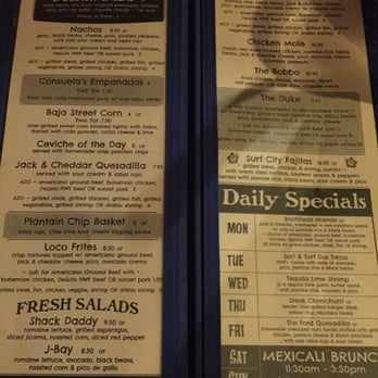 Ho'Brah - Menu As of 12/3/15 - Mexican Near Me - West Brighton, New York