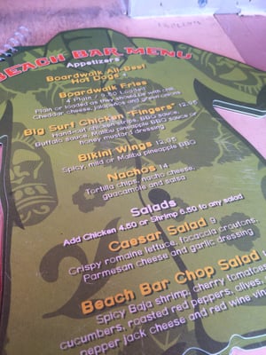Menu photo 6 Bally's Bikini Beach Bar Atlantic City, NJ