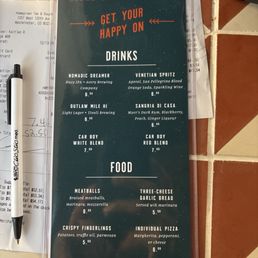 Happy hour menu
