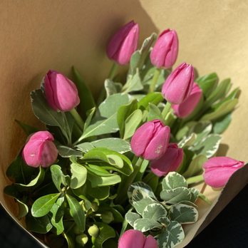 Ashby Flowers - Tulips (asked for no white)  - this arrangement was $16.50 - Florists Near Me - Berkeley, California