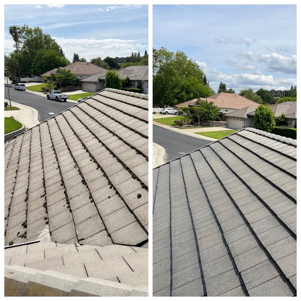 Gilbert The Gutter Guy - Before and after of moss removal - Gutter Services Near Me