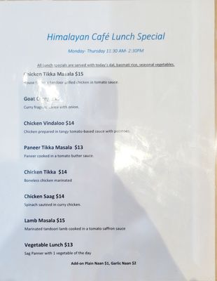 Menu photo 2 Himalayan Cafe Pasadena, CA