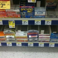 Walgreens - 7' high shelves and they put the back pain meds on the bottom. Assholes...