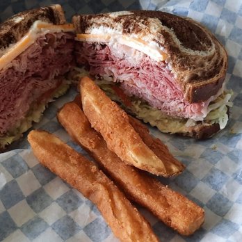 Hugo's Deli - Hugo's special on marble rye.  Side of fries. - Delis Near Me - Meridian, Idaho