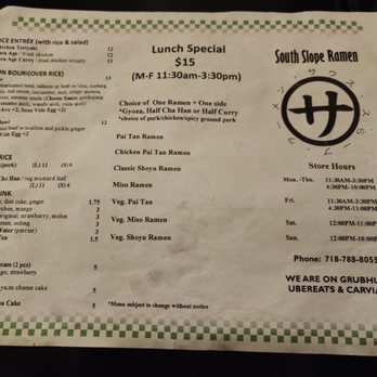 South Slope Ramen - Could have a sturdier menu. - Ramen Near Me - Brooklyn, New York South Slope Ramen - Could have a sturdier menu. - Ramen Near Me - Brooklyn, New York