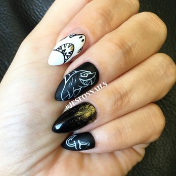 Nails by Jes - Shark Week Nails! All hand painted by the talented Jes! - Nail Technicians Near Me - Lynnwood, Washington Nails by Jes - Shark Week Nails! All hand painted by the talented Jes! - Nail Technicians Near Me - Lynnwood, Washington