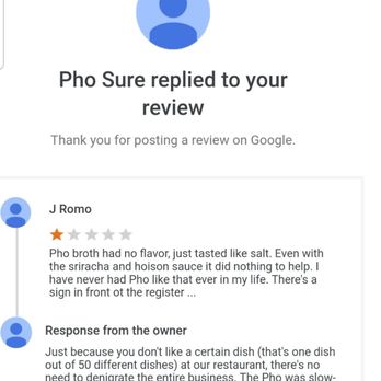 Pho Sure - Owner complaining about a real review! - Vietnamese Near Me - San Antonio, Texas