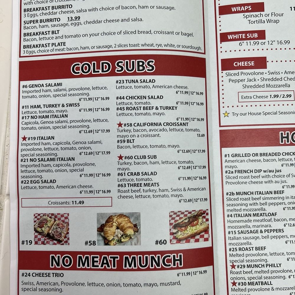 Munch-A-Sub - Menu 09/26/2025 - Sandwiches Near Me - Las Vegas, Nevada