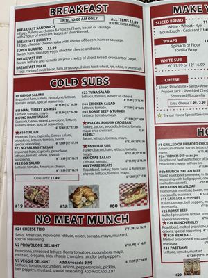 Menu photo 6 Munch-A-Sub Las Vegas, NV