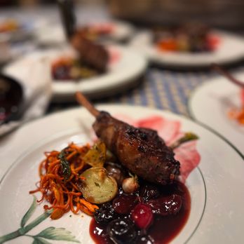 Madamin - Chef Francesca Penoncelli - Lamb with cherries and currant,golden threads mushroom - Caterers Near Me - San Diego, California Madamin - Chef Francesca Penoncelli - Lamb with cherries and currant,golden threads mushroom - Caterers Near Me - San Diego, California