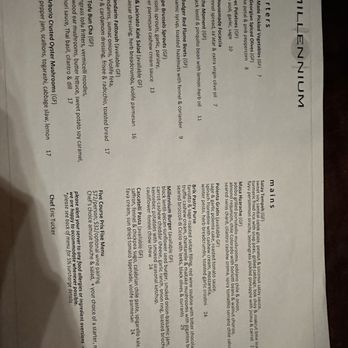 Millennium - Menu - Vegan Near Me - Oakland, California