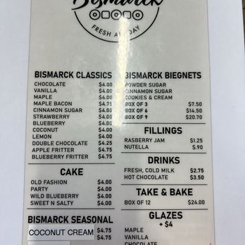 Bismarck - Donut menu - Desserts Near Me - St George, Utah