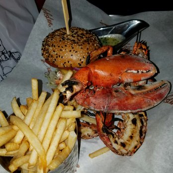 Burger & Lobster - The 5th floor combo. Has a burger and lobster with a side. - American Near Me - London, XGL