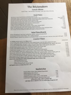 Menu photo 1 The Brickmakers Windlesham, SRY