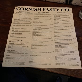 Cornish Pasty - Menu - British Near Me - Las Vegas, Nevada