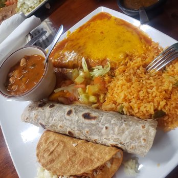 Teotihuacan Mexican Cafe - Lunch at the original Teotihuacan Cafe! La Silvia. Beef taco, cheese red enchilada, crunchy chicken taco, opted for charro beans. - Mexican Near Me - Houston, Texas Teotihuacan Mexican Cafe - Lunch at the original Teotihuacan Cafe! La Silvia. Beef taco, cheese red enchilada, crunchy chicken taco, opted for charro beans. - Mexican Near Me - Houston, Texas