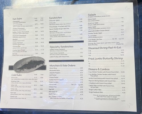 Menu photo 1 The Prince Of Subs Lancaster, PA Menu photo 1 The Prince Of Subs Lancaster, PA