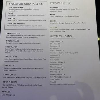 TURN Bar + Kitchen - Menu - New American Near Me - Cleveland, Ohio