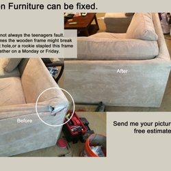 Upholstery Fix - Repair to broken furniture frame and upholstery