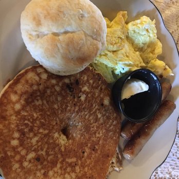 Mountain View Barn - Pick any Three - scrambled eggs, sausage links, vanilla pancake with a biscuit - Gift Shops Near Me - Jerome, Idaho