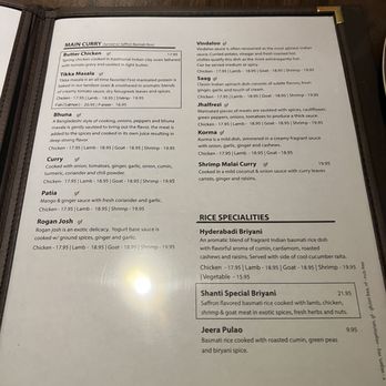 Shanti Indian Cuisine - Menu - Indian Near Me - Boston, Massachusetts Shanti Indian Cuisine - Menu - Indian Near Me - Boston, Massachusetts
