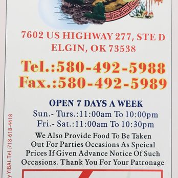 China Garden - Chinese Near Me - Elgin, Oklahoma