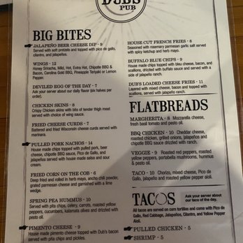 Dubs Pub - Menu - Sports Bars Near Me - Savannah, Georgia Dubs Pub - Menu - Sports Bars Near Me - Savannah, Georgia