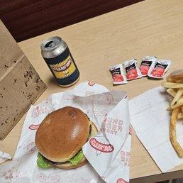 Burger & Fries and a beer