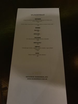 Menu photo 2 Wunder Bar Buenos Aires, C