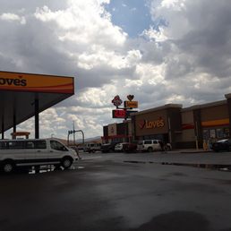 a view of a gas station a view of a gas station