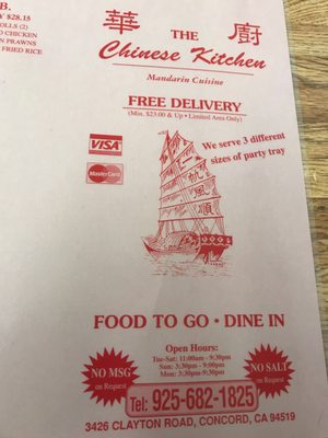 Menu photo 6 The Chinese Kitchen Concord, CA