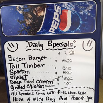 Sully's Drive-In - Daily deal is handwritten and changes as needed - Fast Food Near Me - Forks, Washington