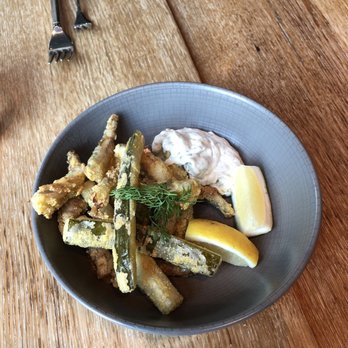 Shaker + Spear - Fried Dill Fried Smickles, Smelt Pickles, Tartar - Seafood Near Me - Seattle, Washington Shaker + Spear - Fried Dill Fried Smickles, Smelt Pickles, Tartar - Seafood Near Me - Seattle, Washington