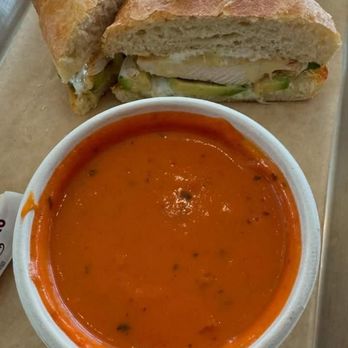 The Creamery - Chicken Avocado Ranch sandwich with Tomato soup. - Cheese Shops Near Me - Beaver, Utah The Creamery - Chicken Avocado Ranch sandwich with Tomato soup. - Cheese Shops Near Me - Beaver, Utah