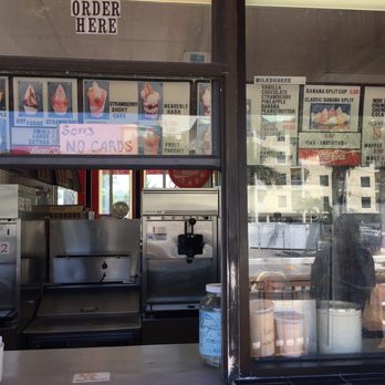 Shake Shop - Menu & ordering window. No cards! They don't have a machine - Ice Cream & Frozen Yogurt Near Me - Treasure Island, Florida