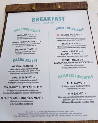 Menu photo 8 Westman Cafe Urban Honolulu, HI Menu photo 8 Westman Cafe Urban Honolulu, HI