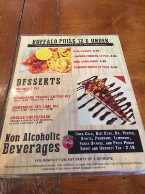 Menu photo 7 Buffalo Phil's Tuscaloosa, AL