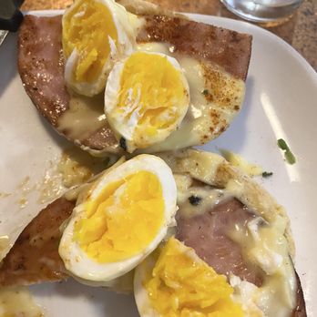 Another Broken Egg Cafe - Overcooked eggs for our Eggs Benedict - Breakfast & Brunch Near Me - West Lafayette, Indiana