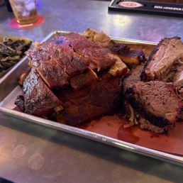 Full rack of pork ribs and a pound of brisket