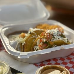 Mr Piggies Taqueria - Crunchy potato taco plate with added asada (just wish it was bigger and less oily)