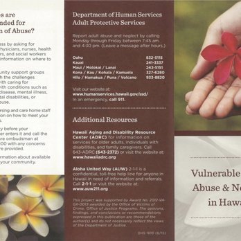 Adult Protective Services - Brochure - Public Services & Government Near Me - Honolulu, Hawaii Adult Protective Services - Brochure - Public Services & Government Near Me - Honolulu, Hawaii
