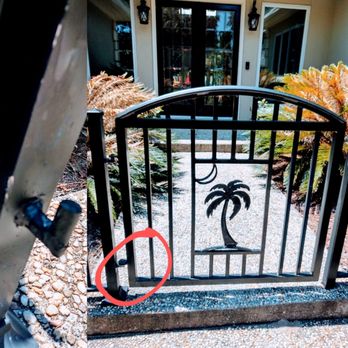D & K Welding - Welded this broken gate pin so it can support this lovely custom gate - Metal Fabricators Near Me D & K Welding - Welded this broken gate pin so it can support this lovely custom gate - Metal Fabricators Near Me