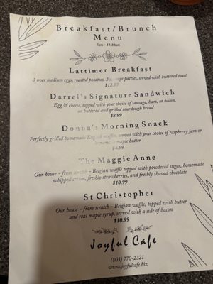 Menu photo 4 Joyful Cafe Williston, SC Menu photo 4 Joyful Cafe Williston, SC