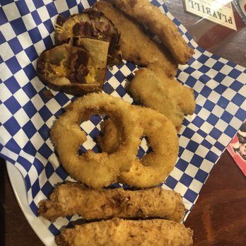 Broadway Cafe - Sampler includes onion rings, zucchini, cod, potato skins, chicken breasts and definitely ask for ranch - Burgers Near Me - Big Bear City, California Broadway Cafe - Sampler includes onion rings, zucchini, cod, potato skins, chicken breasts and definitely ask for ranch - Burgers Near Me - Big Bear City, California