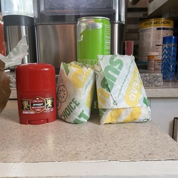 Subway - 15.39$ wrap that is no taller than a travel size deodorant. And half the size of a 12oz redbull can. What a joke!! - Sandwiches Near Me - Milton Freewater, Oregon Subway - 15.39$ wrap that is no taller than a travel size deodorant. And half the size of a 12oz redbull can. What a joke!! - Sandwiches Near Me - Milton Freewater, Oregon