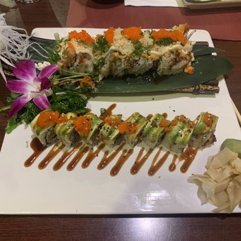 Sushi Bear Sushi & Grill - Green Dragon Roll (below), Crunchy Roll (Above) - Sushi Bars Near Me - Jacksonville, Florida Sushi Bear Sushi & Grill - Green Dragon Roll (below), Crunchy Roll (Above) - Sushi Bars Near Me - Jacksonville, Florida