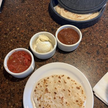 El Torito Grill - complimentary tortillas with salsas and honey butter - Mexican Near Me - Brea, California
