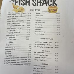 The Fish Shack - Menu