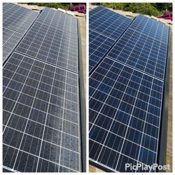 Prime Angle Handyman Service - Before and after solar panel cleaning!